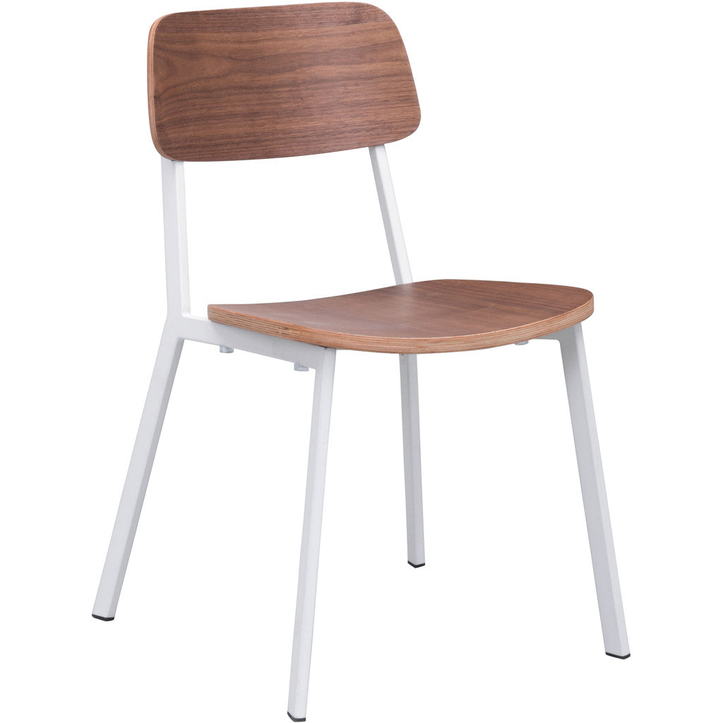 Clarity Dining Chair White & Walnut (Set of 4)