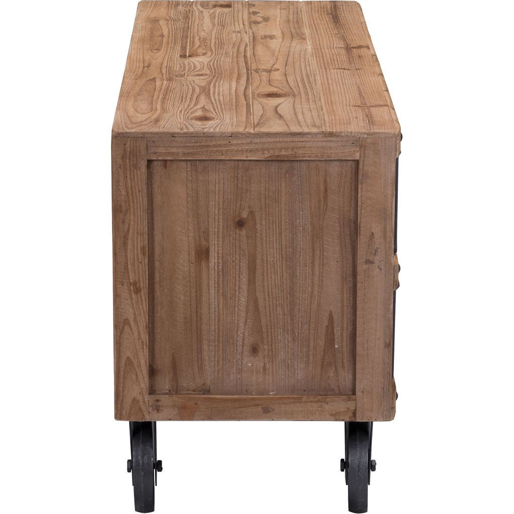 Goran Cabinet Natural Pine & Industrial Gray