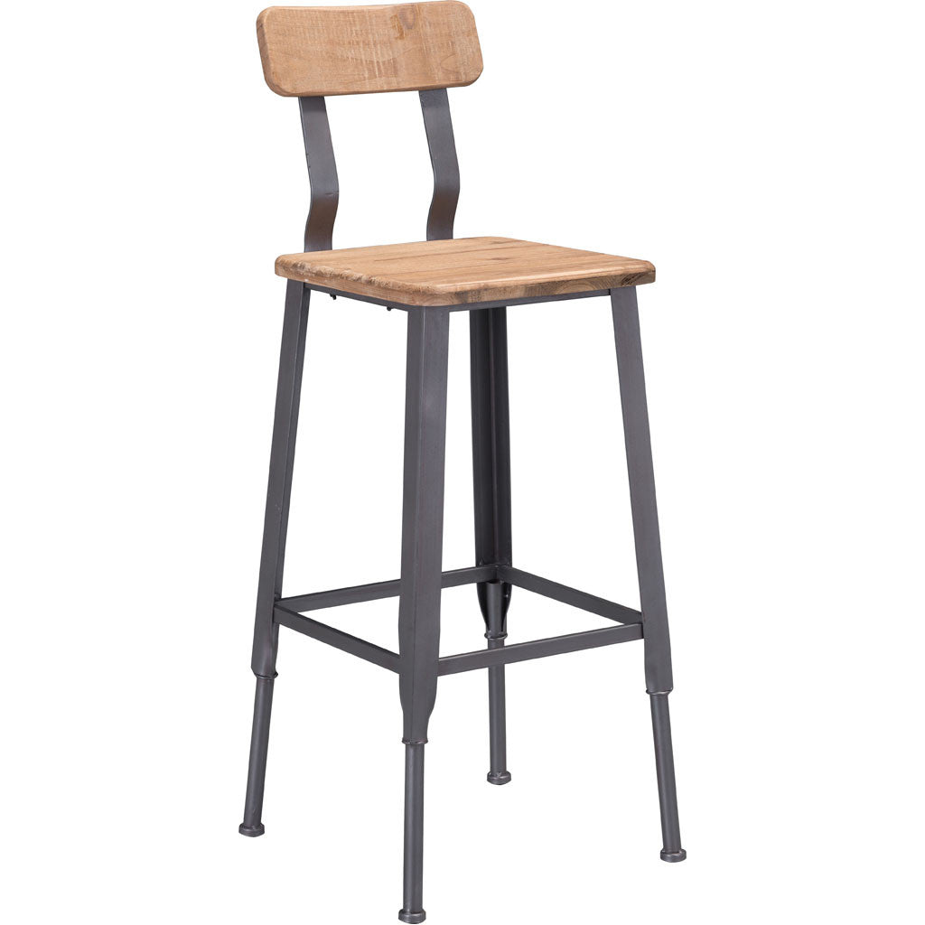 Catania Bar Chair Natural Pine & Industrial Gray