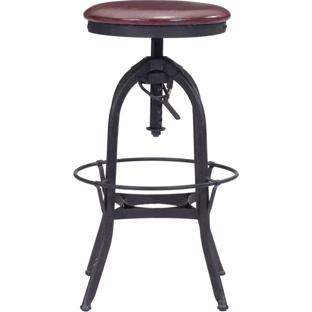 Cremona Barstool Burgundy & Antique Black