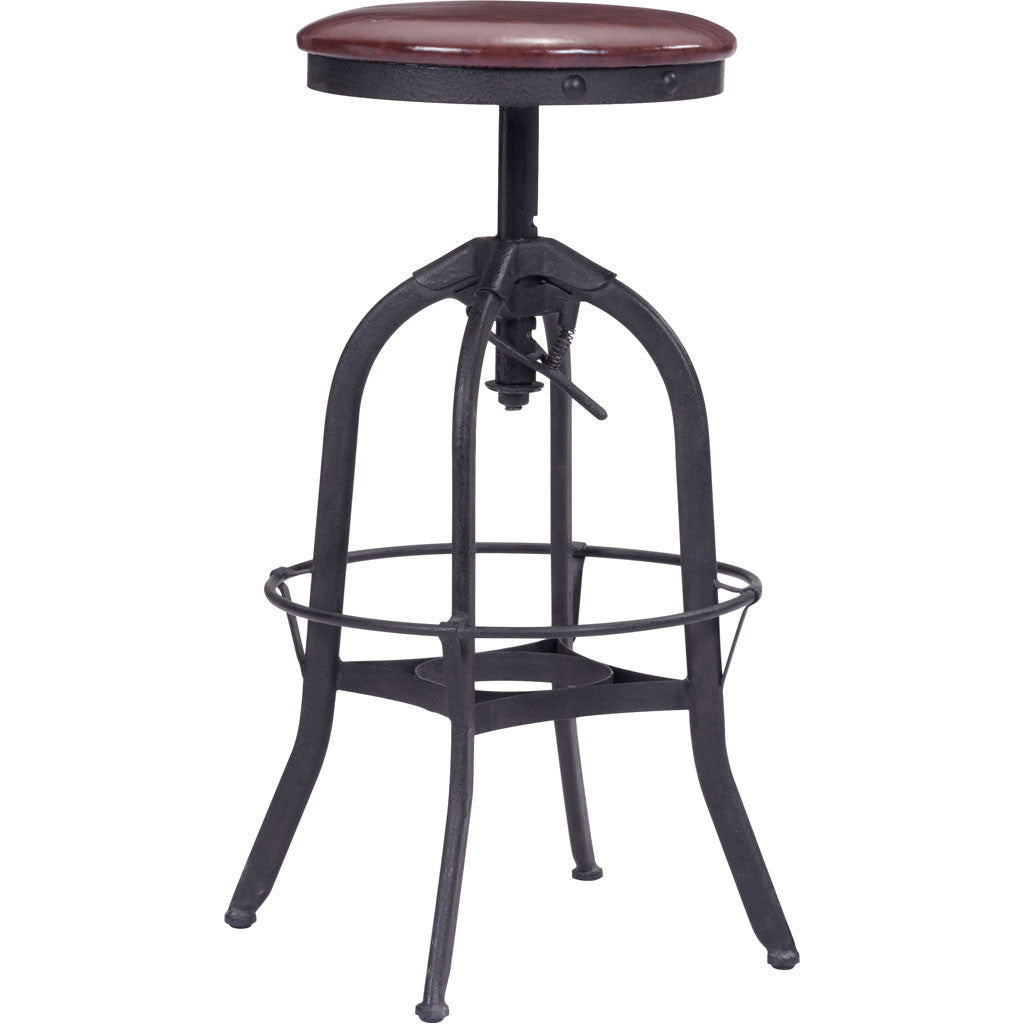 Cremona Barstool Burgundy & Antique Black