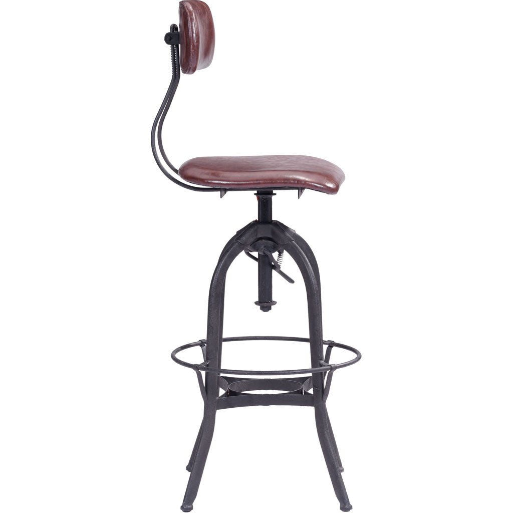 Genoa Bar Chair Burgundy & Antique Black