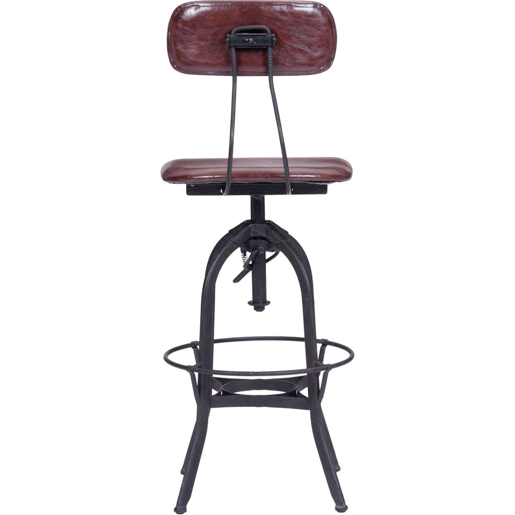Genoa Bar Chair Burgundy & Antique Black