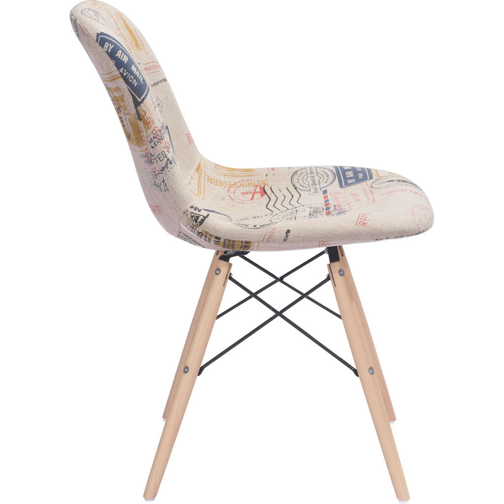 Salerno Side Chair Vintage Postage Print