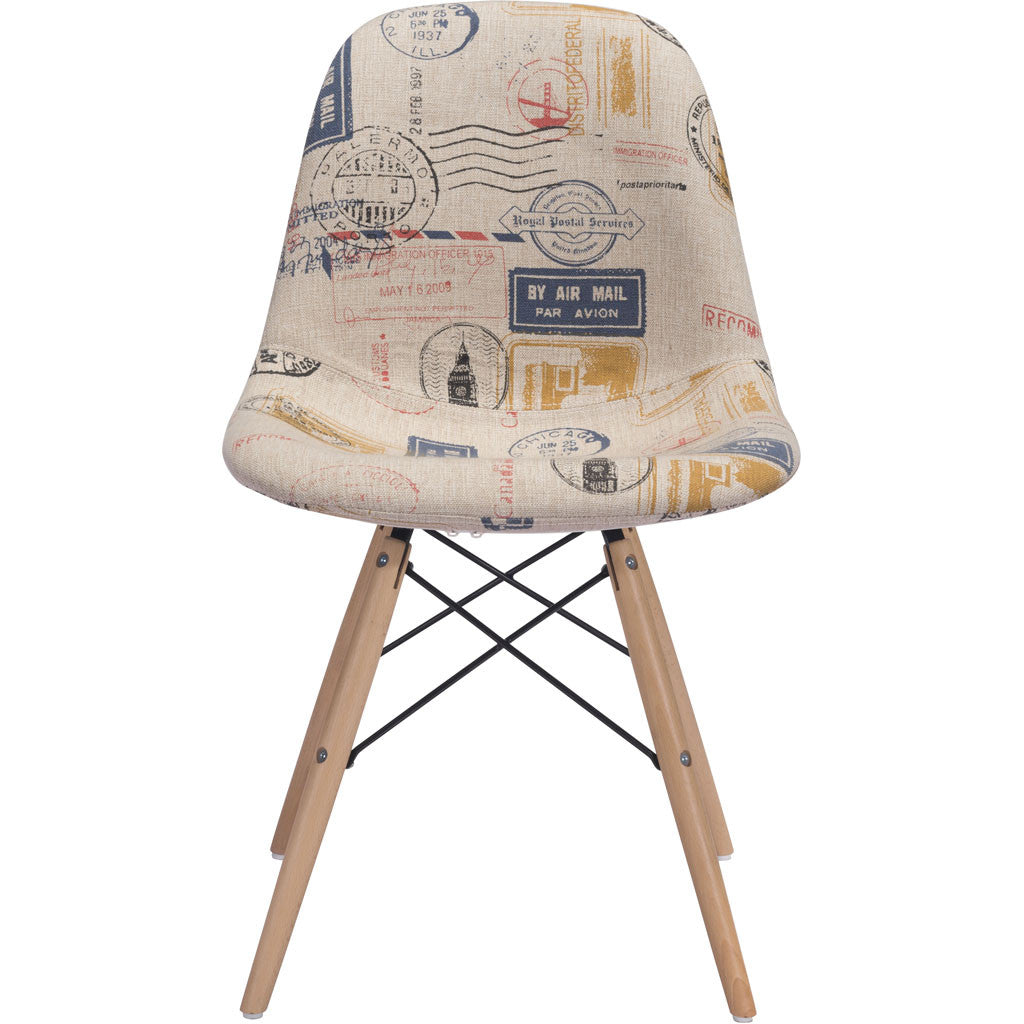 Salerno Side Chair Vintage Postage Print