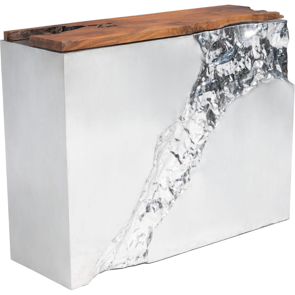 Loren Console Table Natural & Stainless Steel
