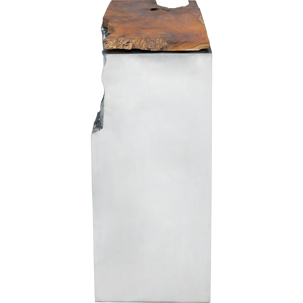 Loren Console Table Natural & Stainless Steel