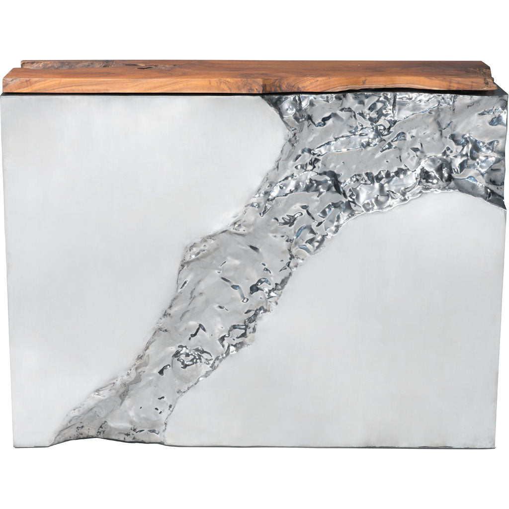 Loren Console Table Natural & Stainless Steel
