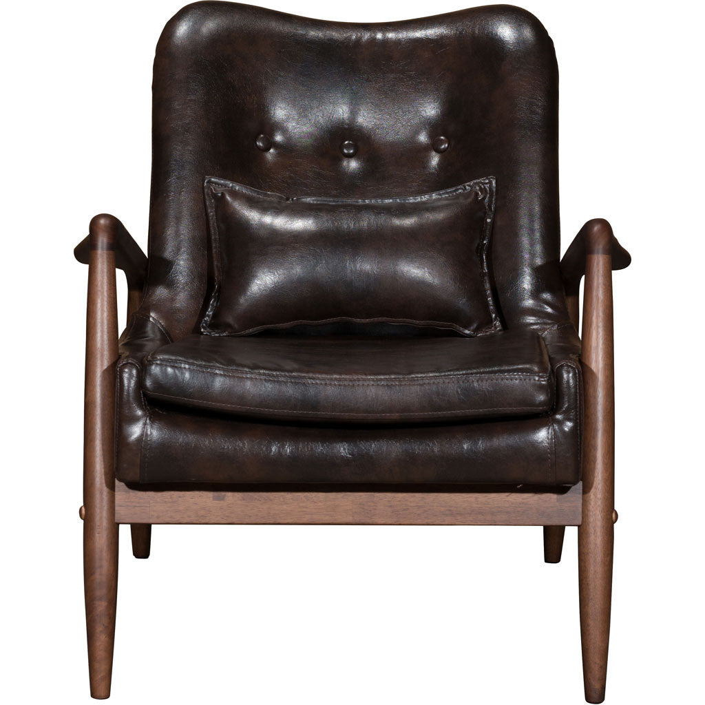 Braden Lounge Chair & Ottoman Brown