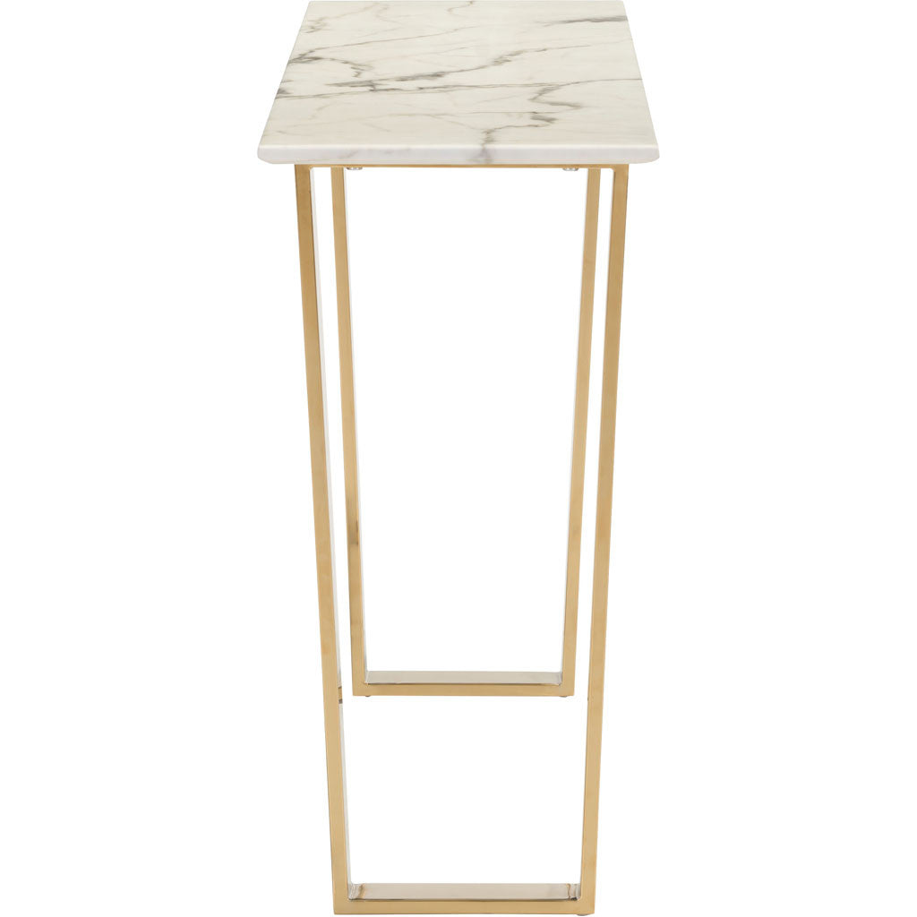 Acel Console Table Stone & Gold