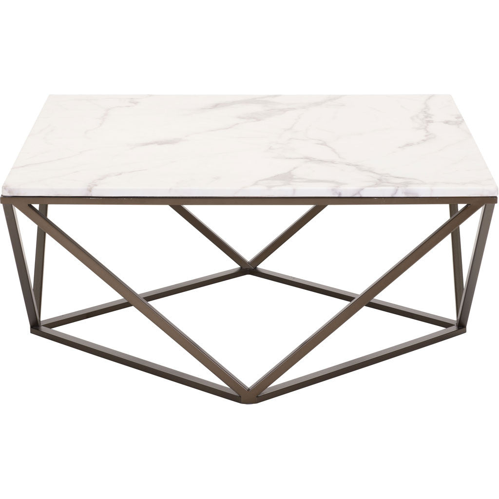 Titus Coffee Table Stone & Antique Brass