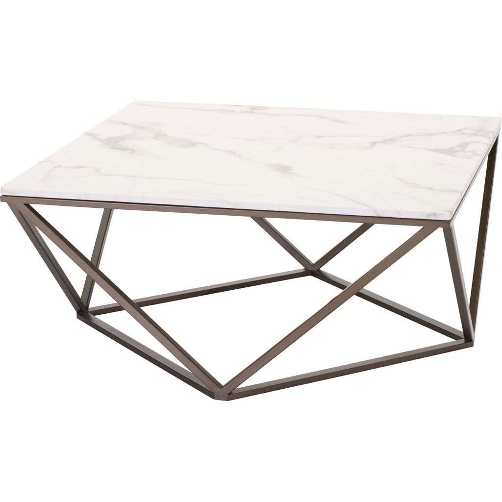 Titus Coffee Table Stone & Antique Brass