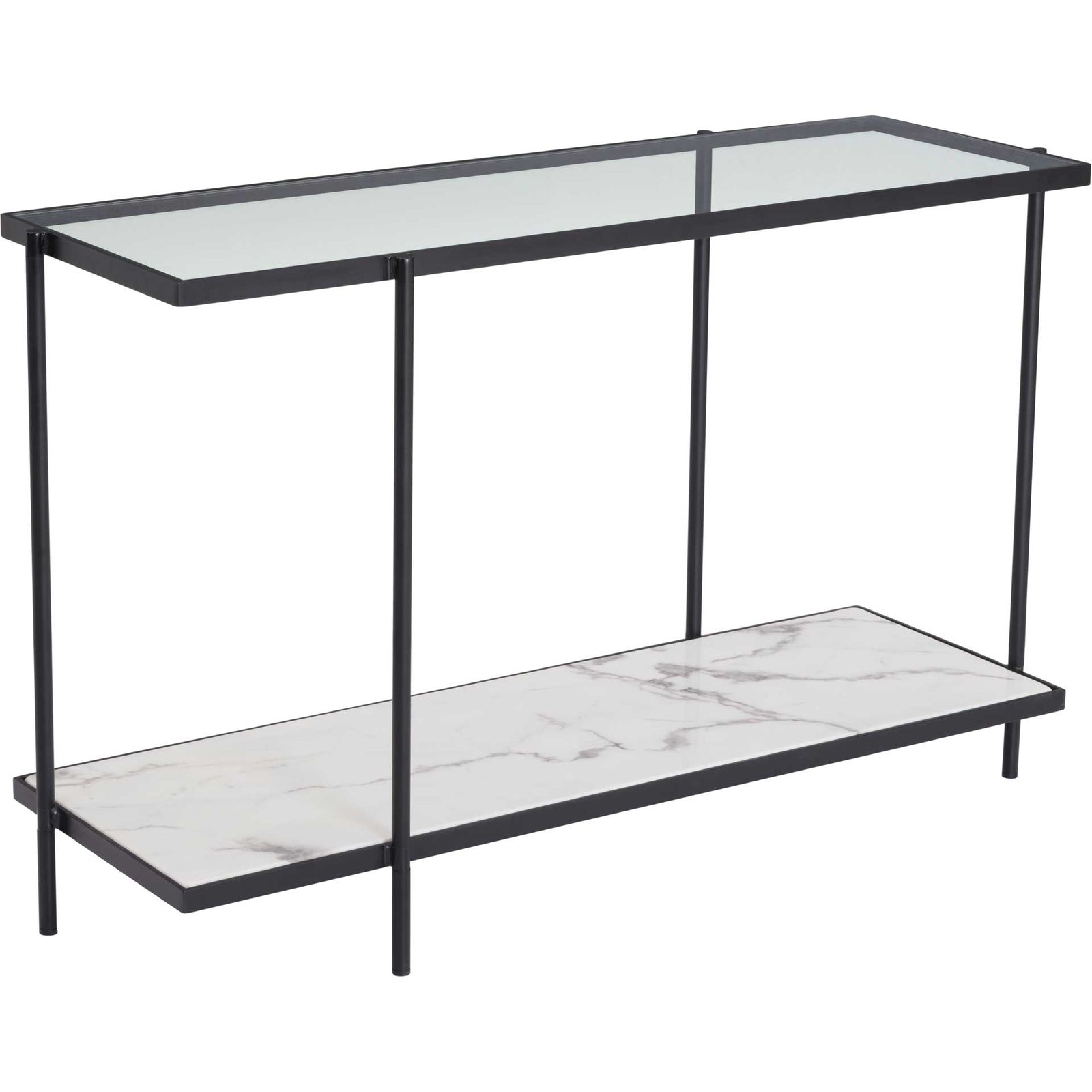 Watts Console Table Matte Black/Stone