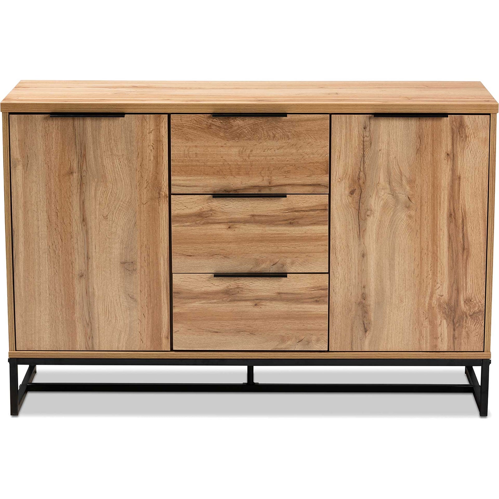 Realyn 3-Drawer Sideboard Oak/Black