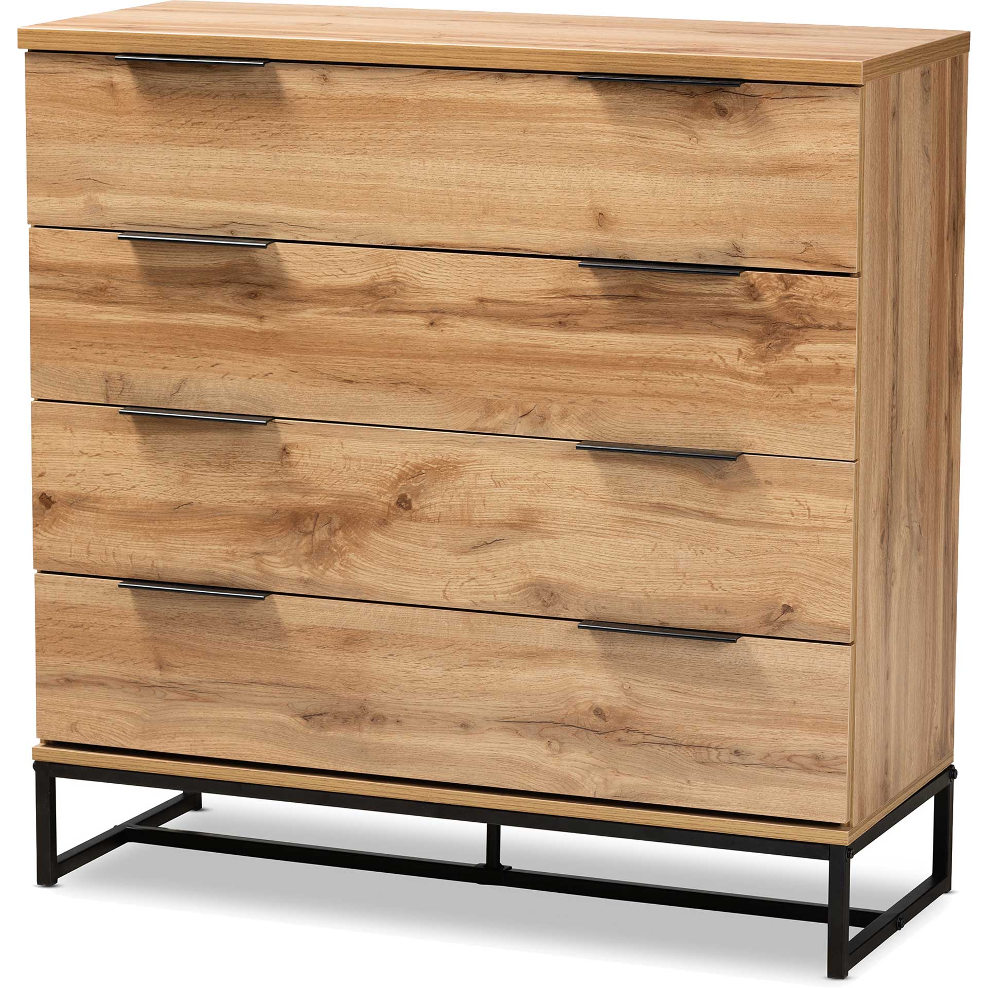 Realyn 4-Drawer Dresser Oak/Black