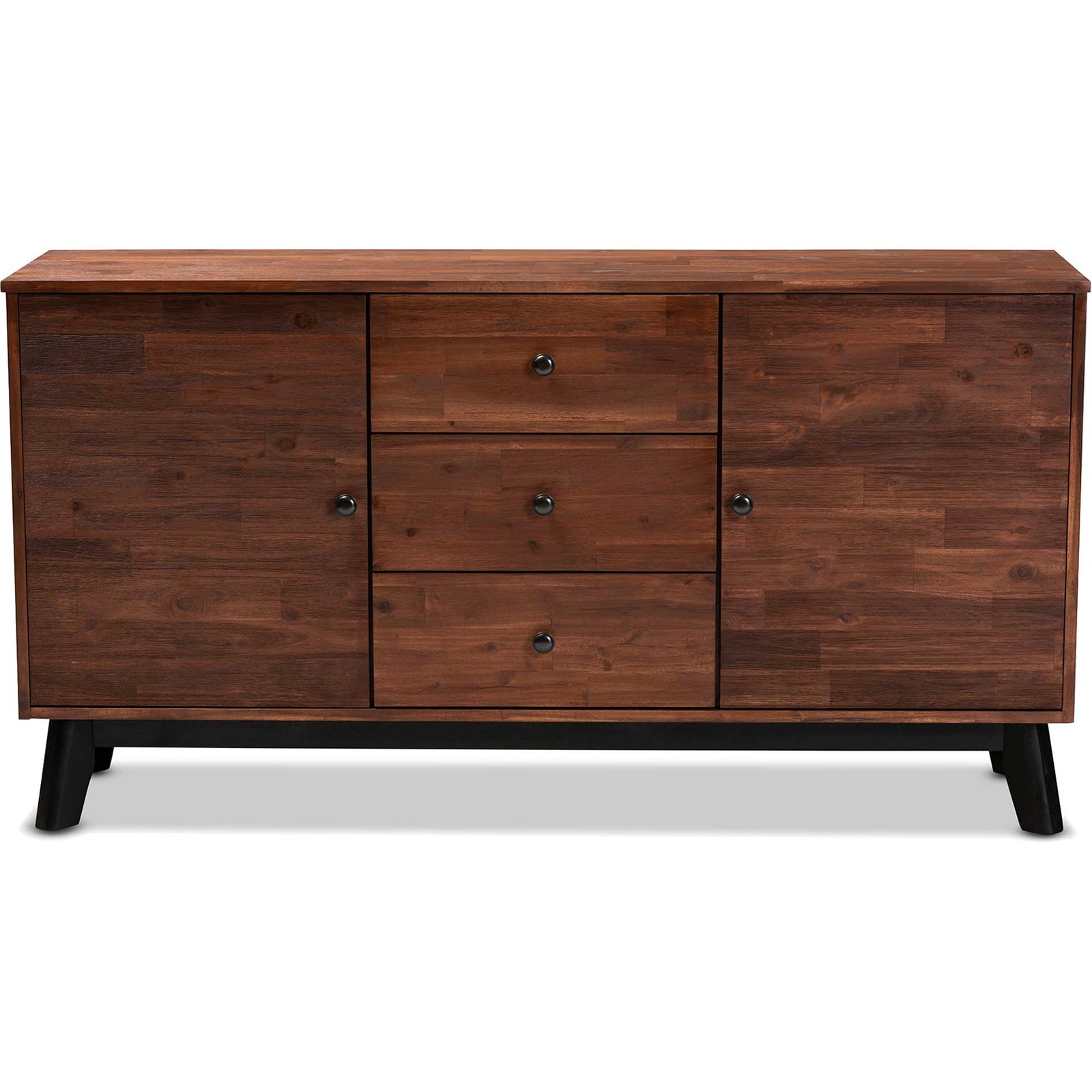 Caroline 2-Door Wood Sideboard Brown/Black