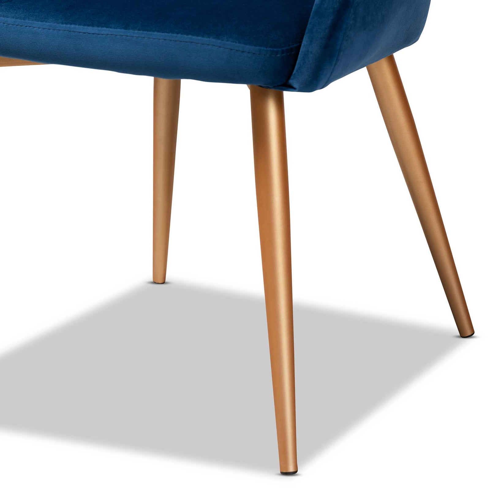 Victor Velvet Fabric Upholstered Dining Chair Navy/Gold