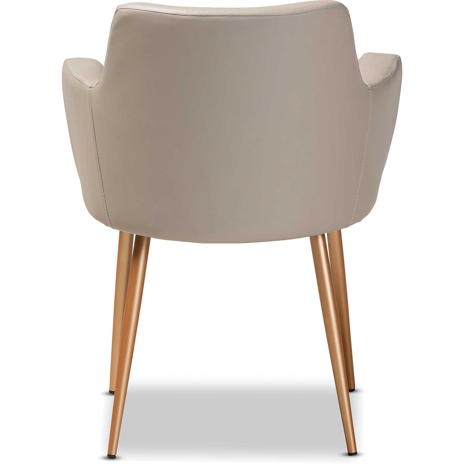 Macari Faux Leather Upholstered Dining Chair Beige/Gold