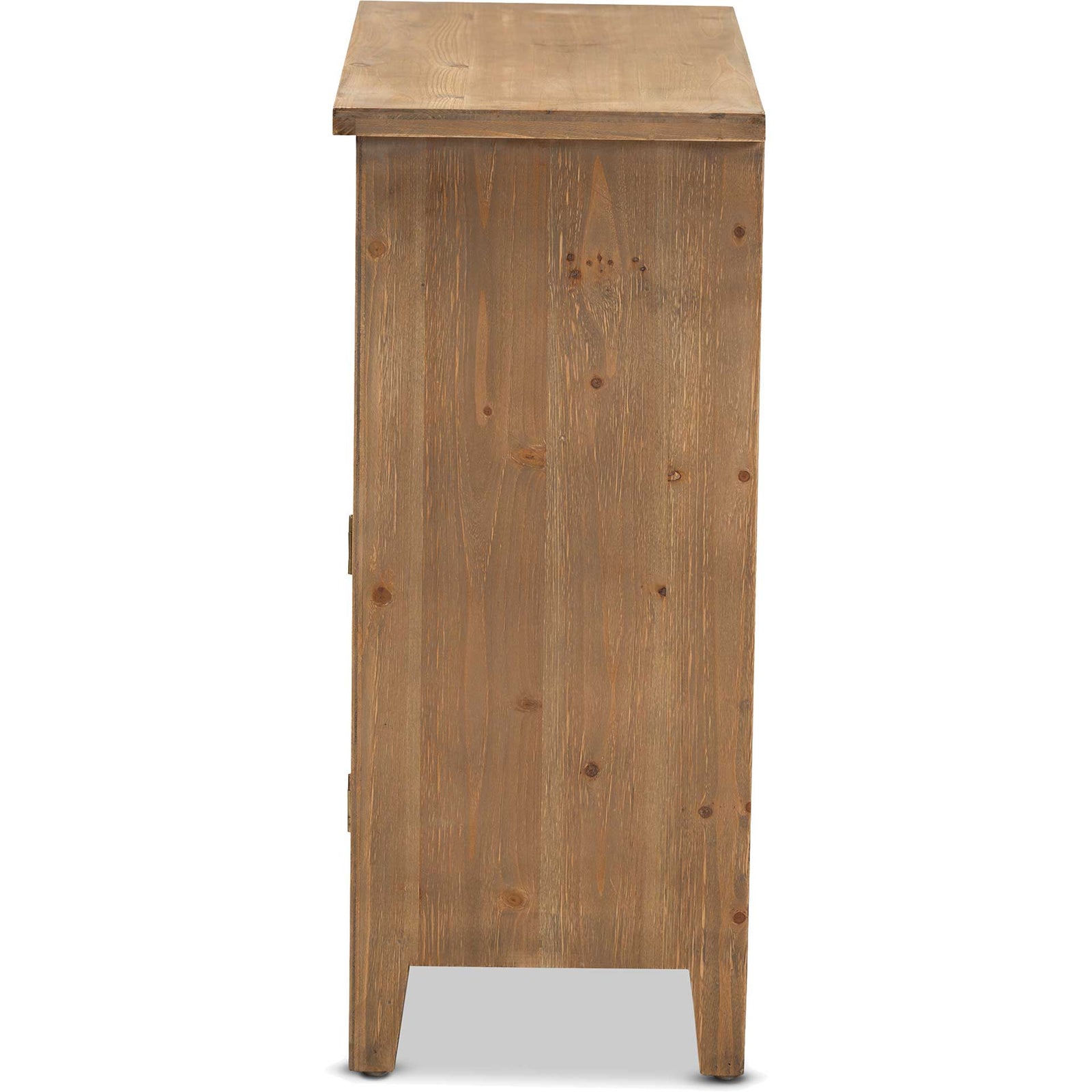 Claudia 2-Door and 2-Drawer Spindle Storage Cabinet Brown