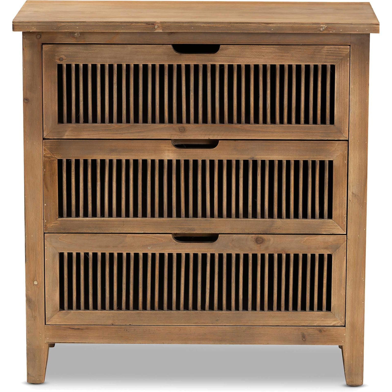 Claudia 3-Drawer Spindle Chest Brown