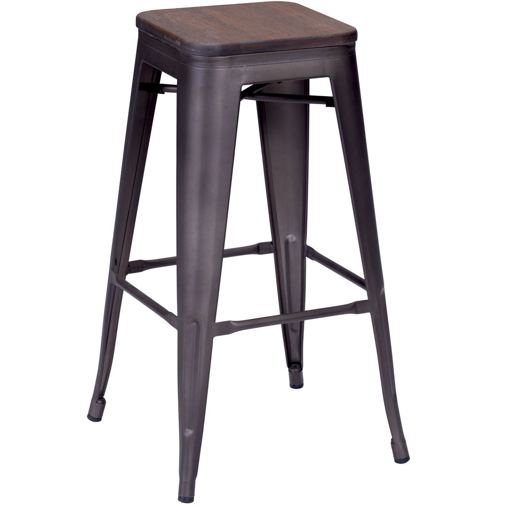 Manchester Bar Chair Rustic Wood (Set of 2)