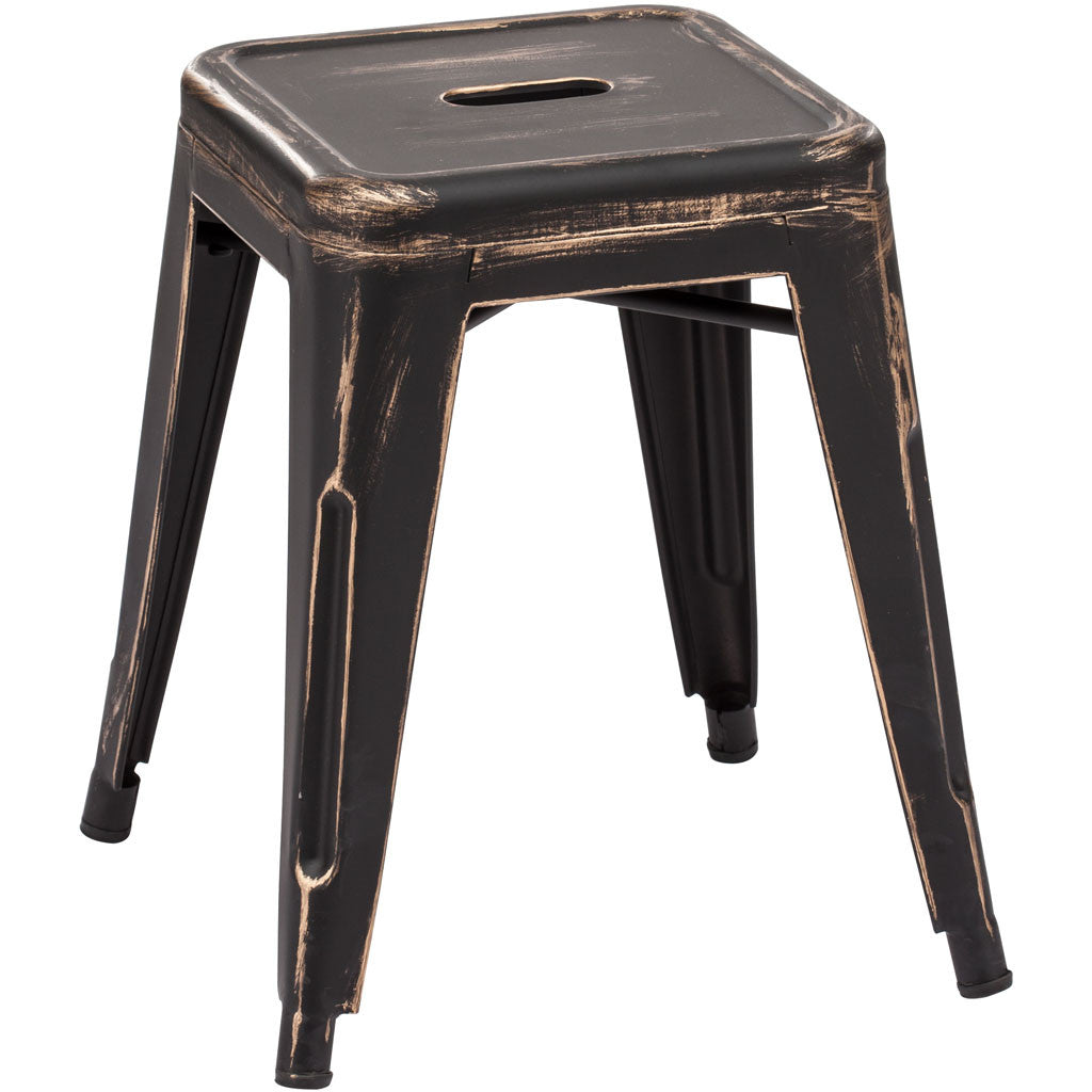 Manchester Stool Antique Black Gold
