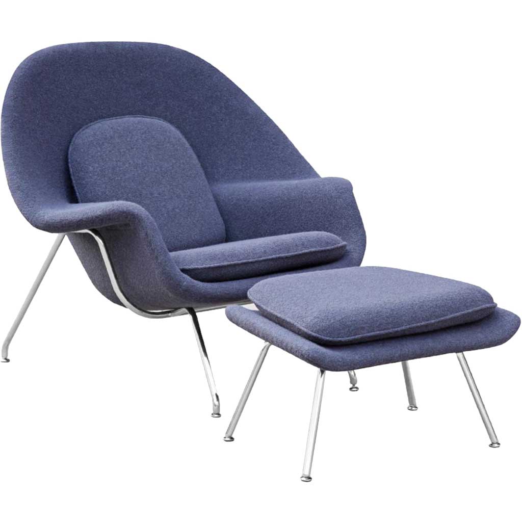 Warm Chair and Ottoman Gray