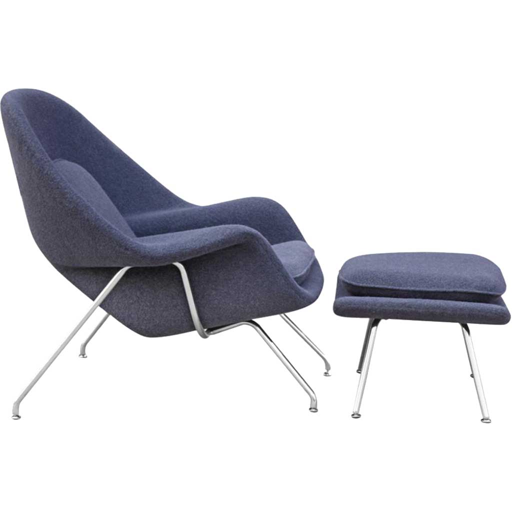 Warm Chair and Ottoman Gray