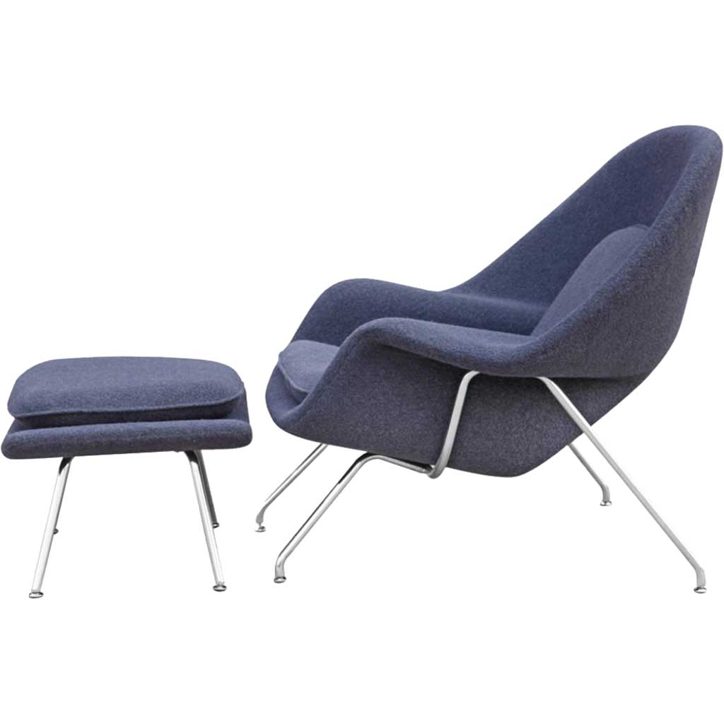 Warm Chair and Ottoman Gray