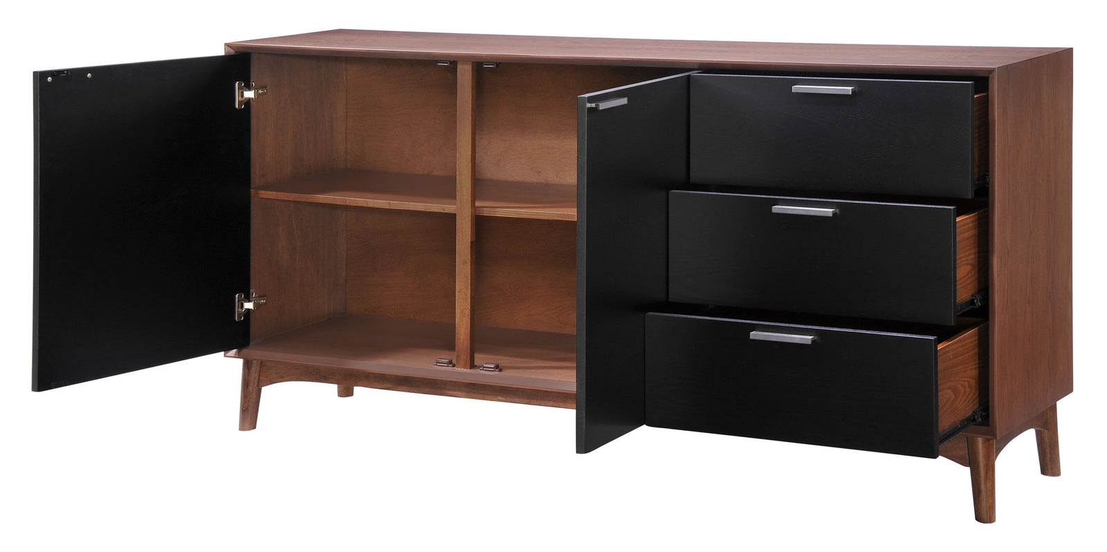Liberty Bay Buffet Walnut & Black