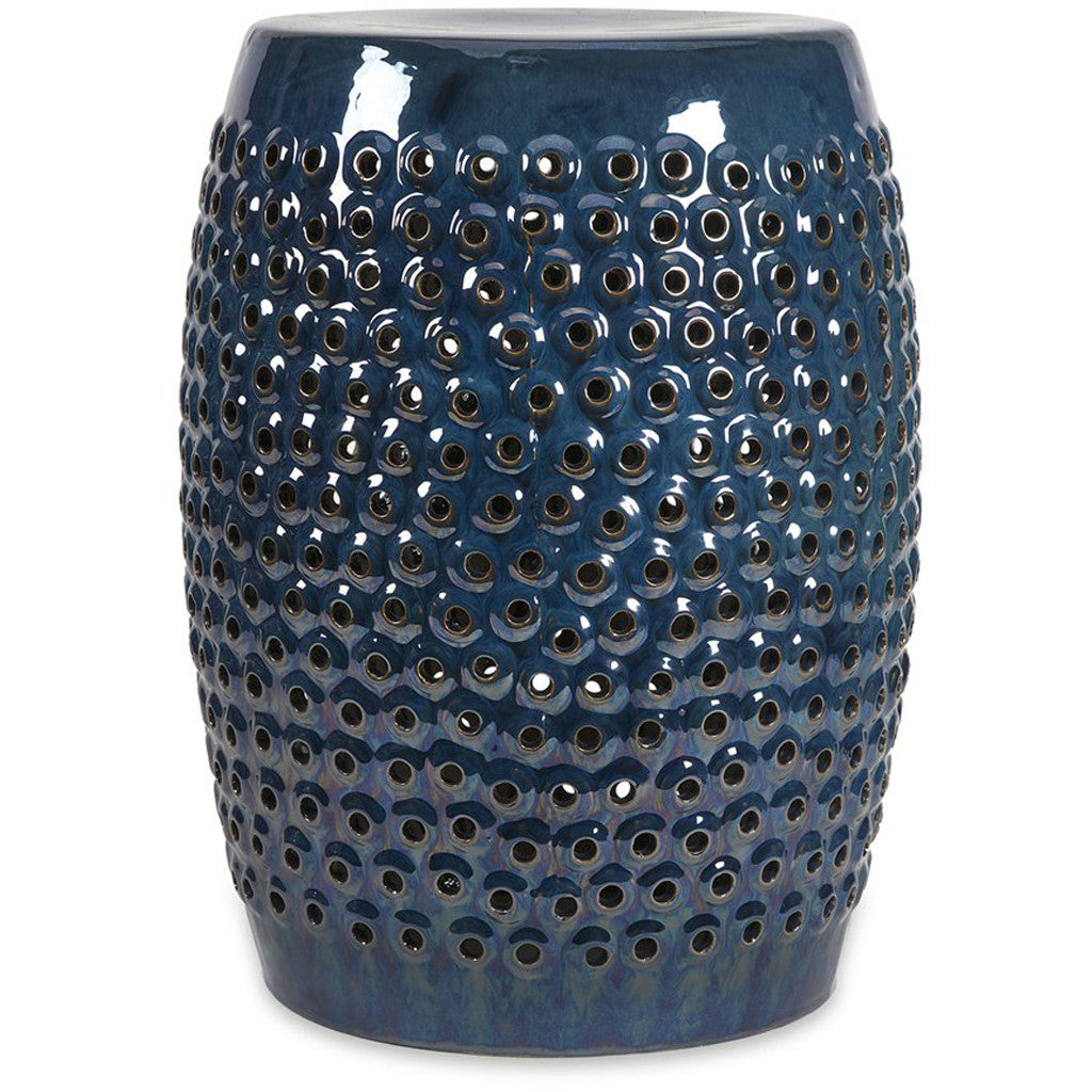 Indigo Cutwork Garden Stool