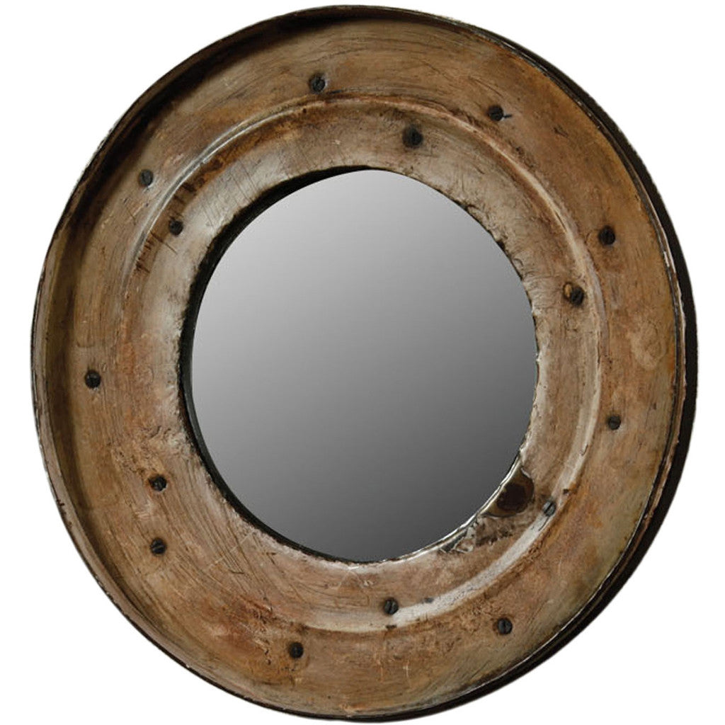 Reclaimed Metal Drum Mirror
