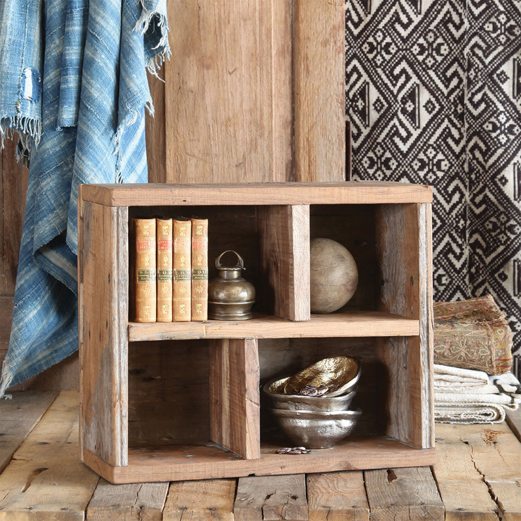Market Salvaged Divider Wood Crate Natural