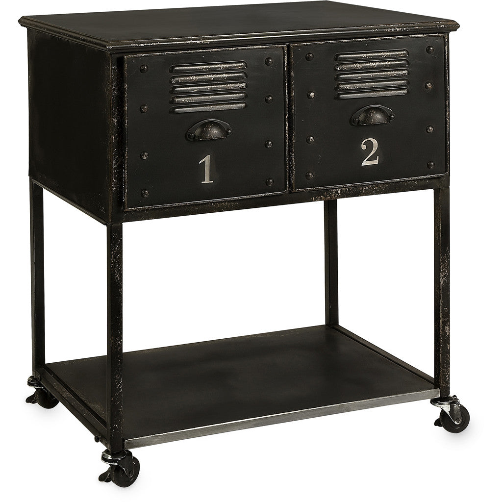 Abel 2-Drawer Rolling Cart Table