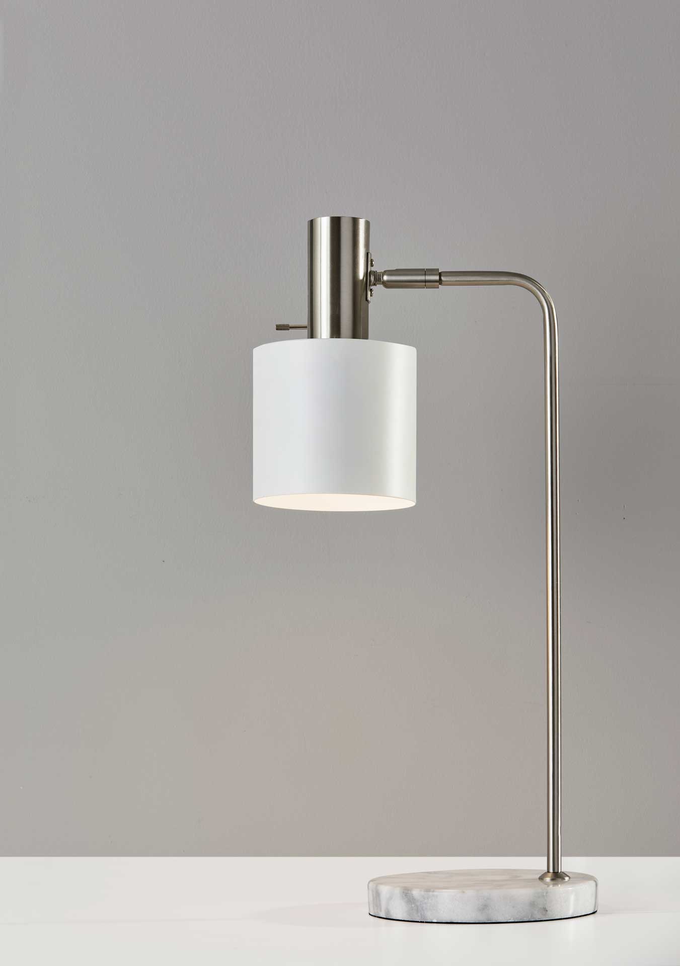 Epinal Desk Lamp Brushed Steel/White