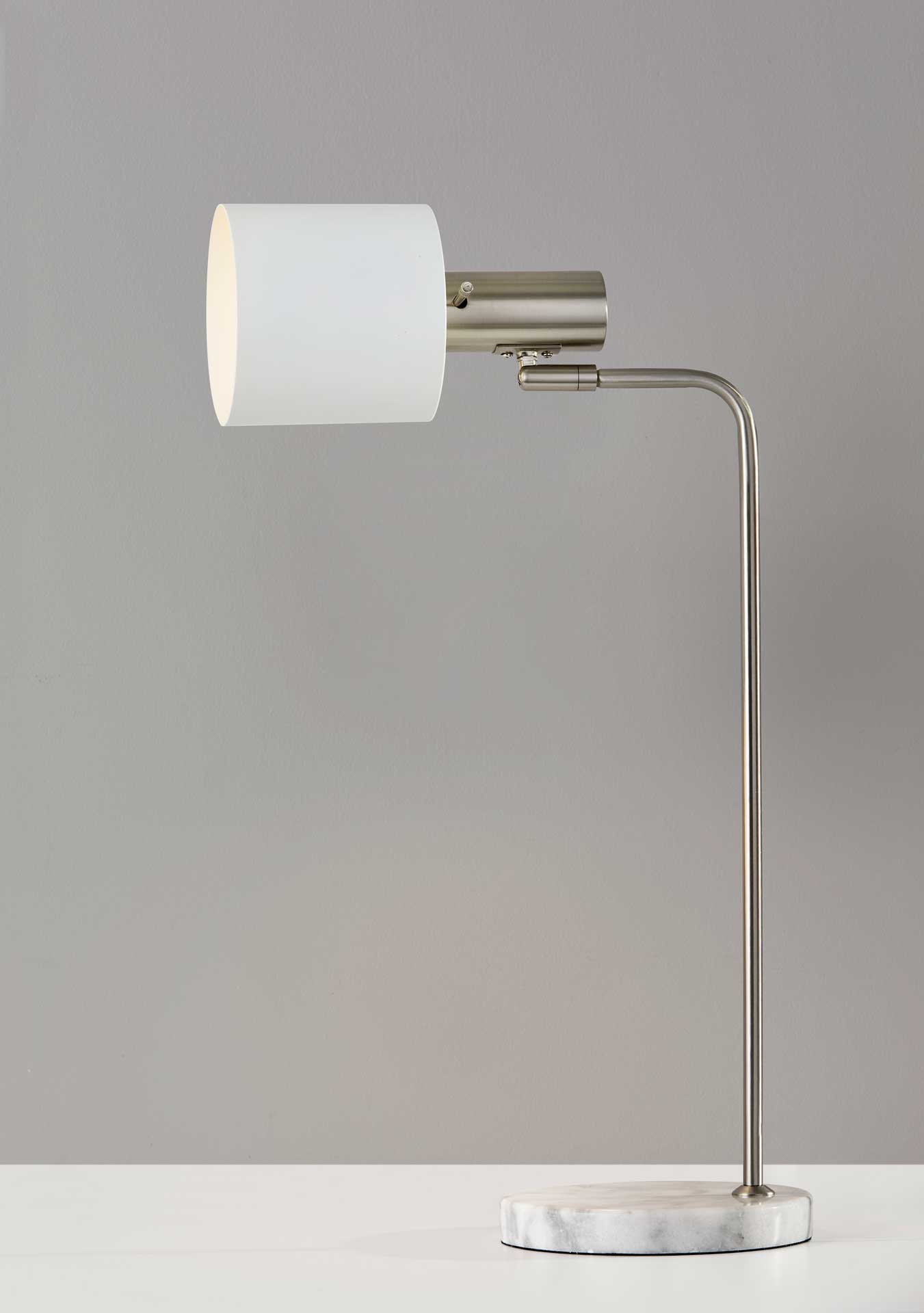 Epinal Desk Lamp Brushed Steel/White