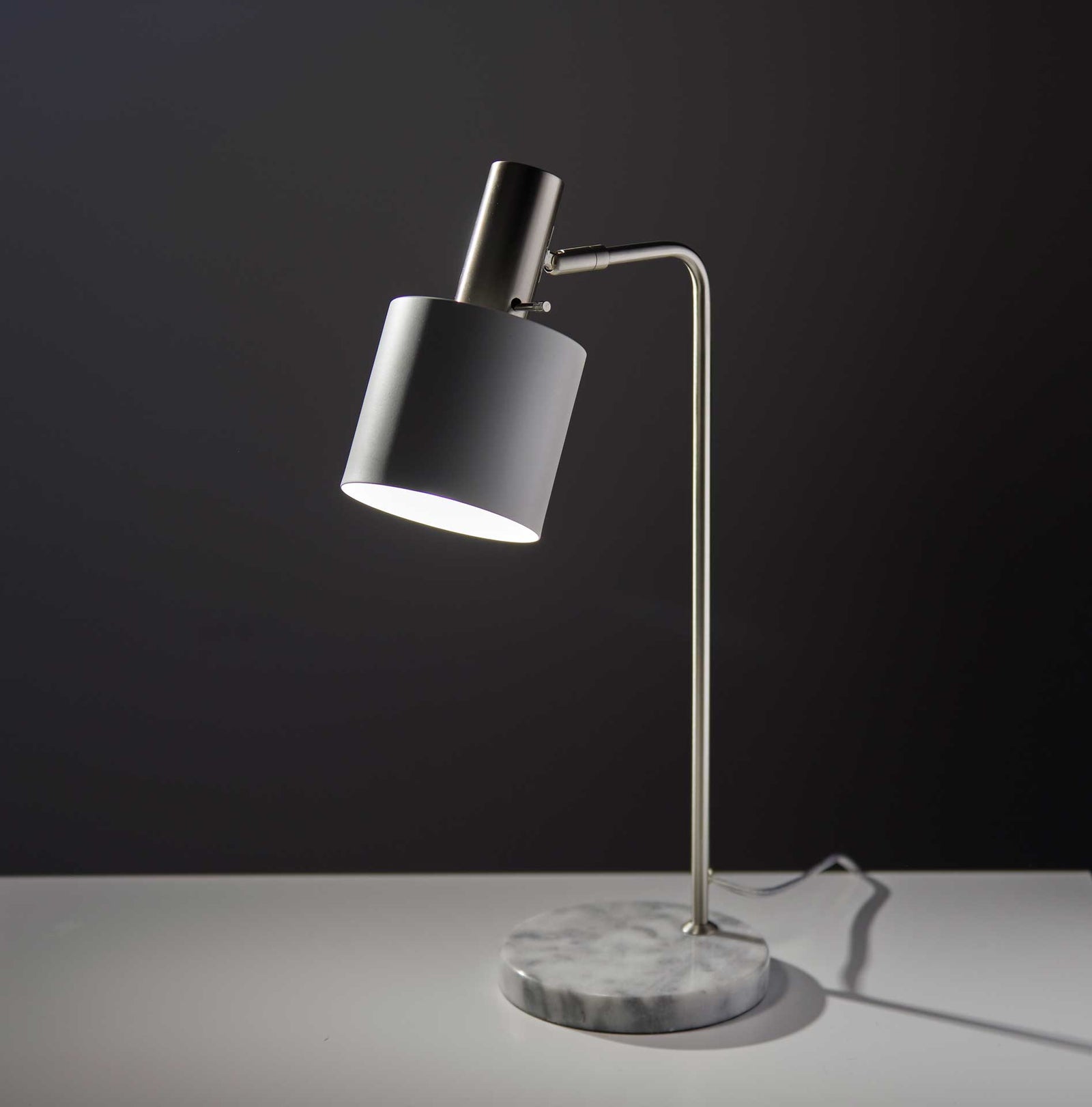 Epinal Desk Lamp Brushed Steel/White