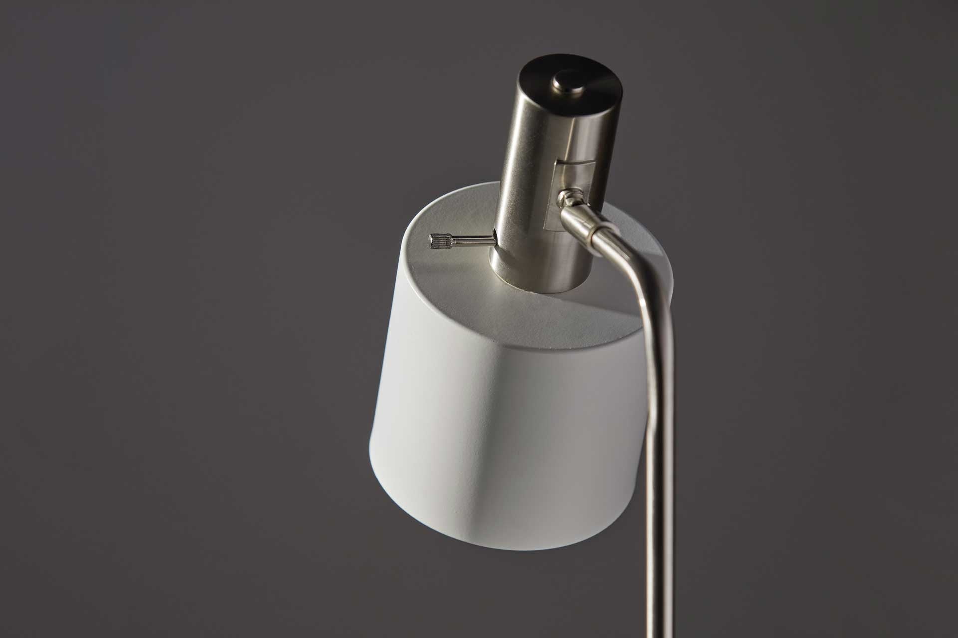Epinal Desk Lamp Brushed Steel/White
