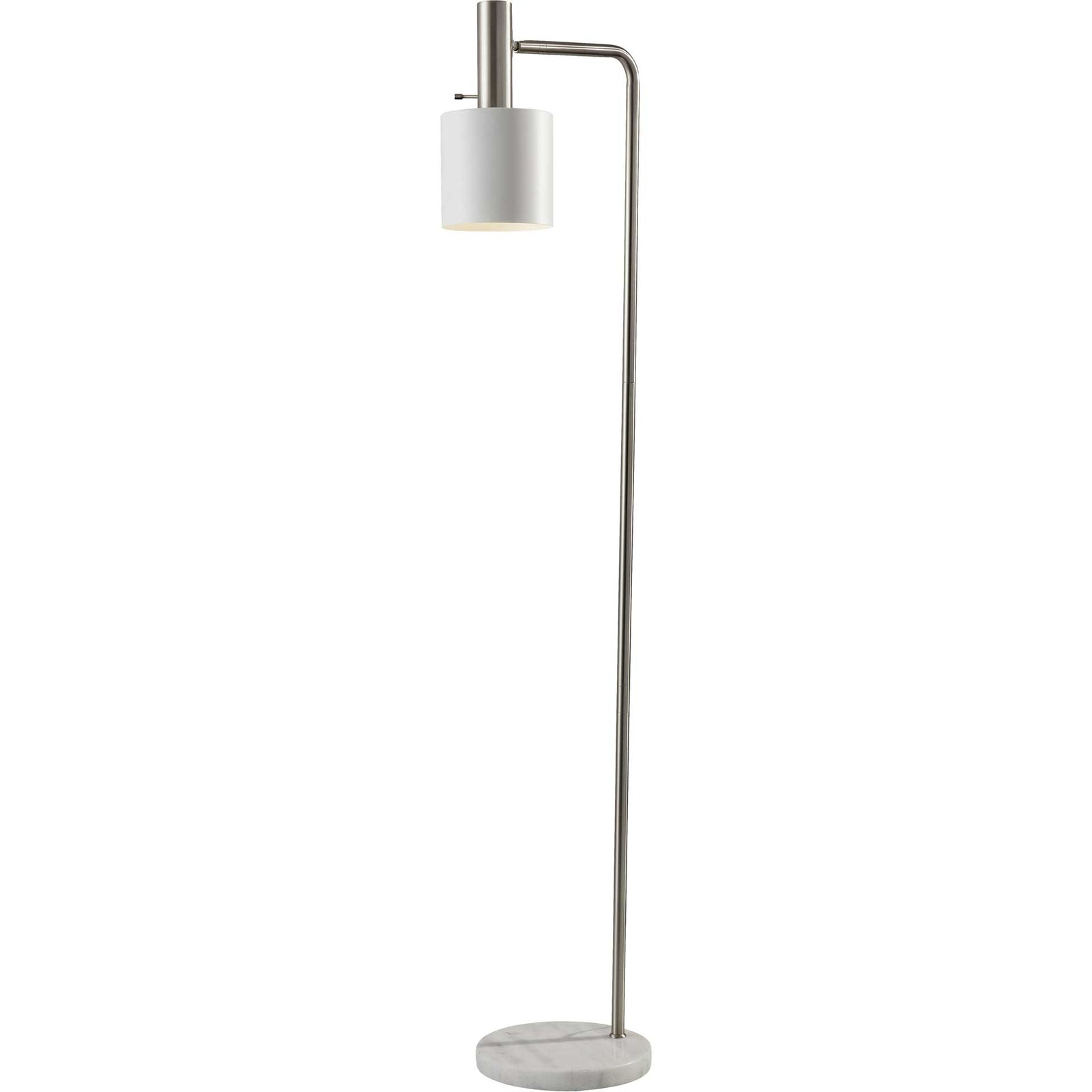 Epinal Floor Lamp Brushed Steel/White