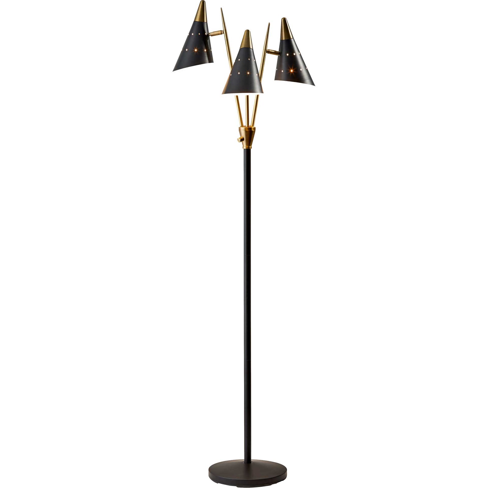 Nancy 3-Arm Floor Lamp Black/Brass