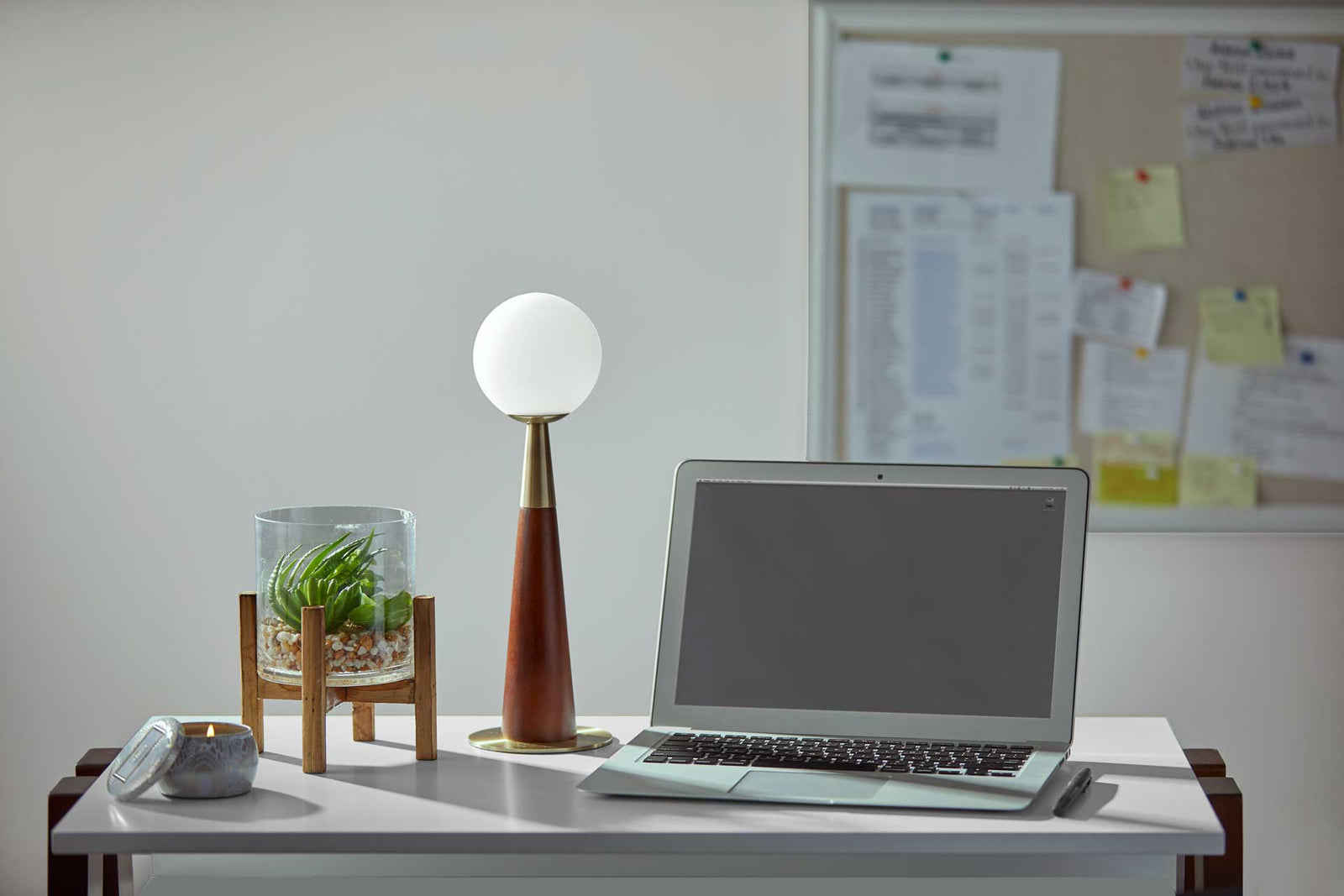 Pessac LED Accent Lamp Black/Walnut