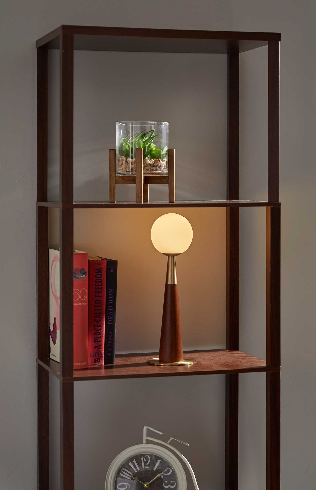 Pessac LED Accent Lamp Black/Walnut