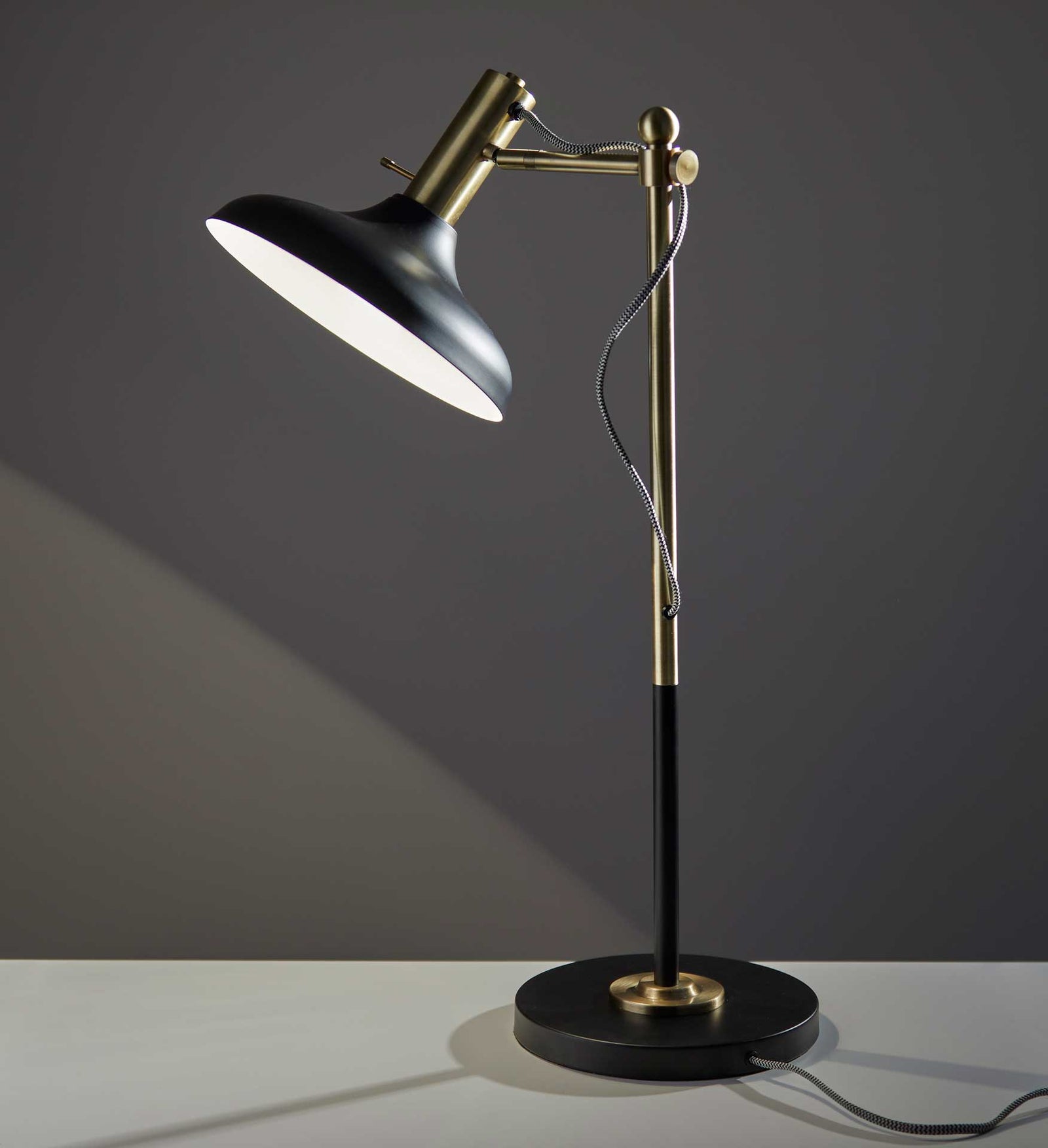 Keith Desk Lamp Black/Antique Brass