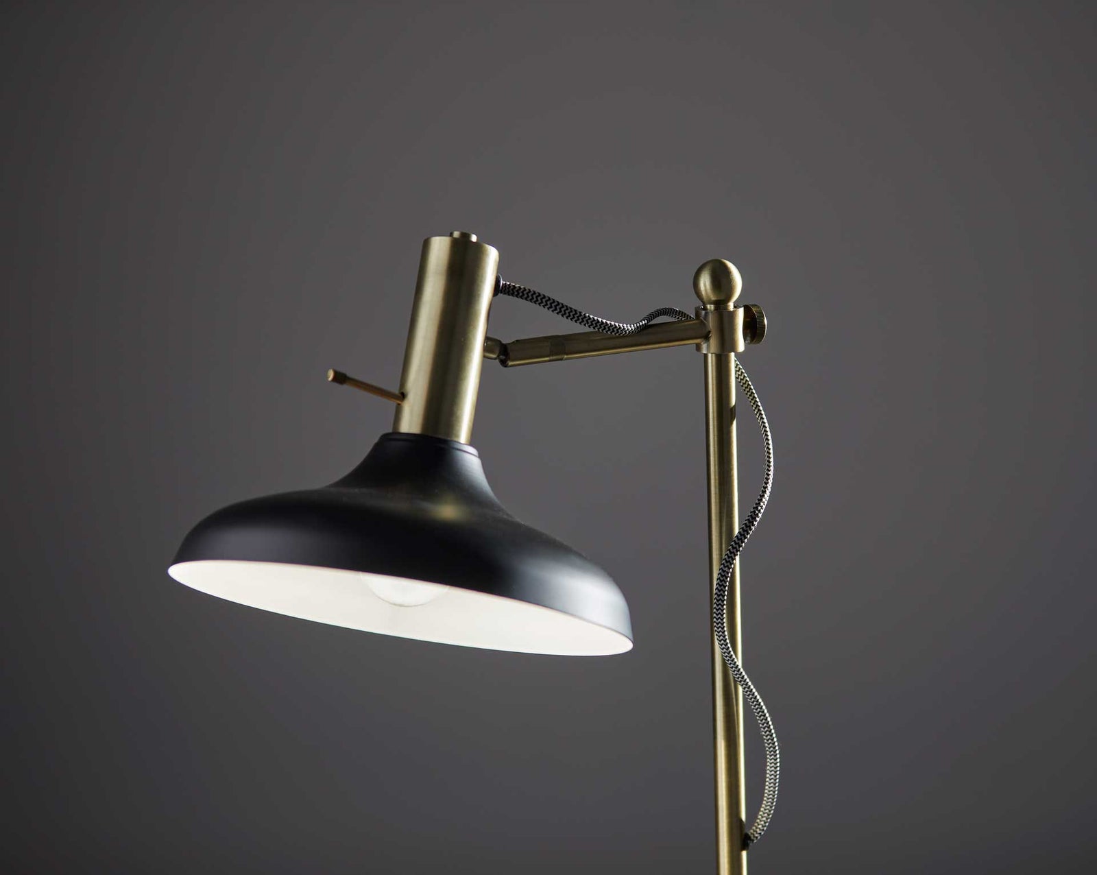 Keith Desk Lamp Black/Antique Brass