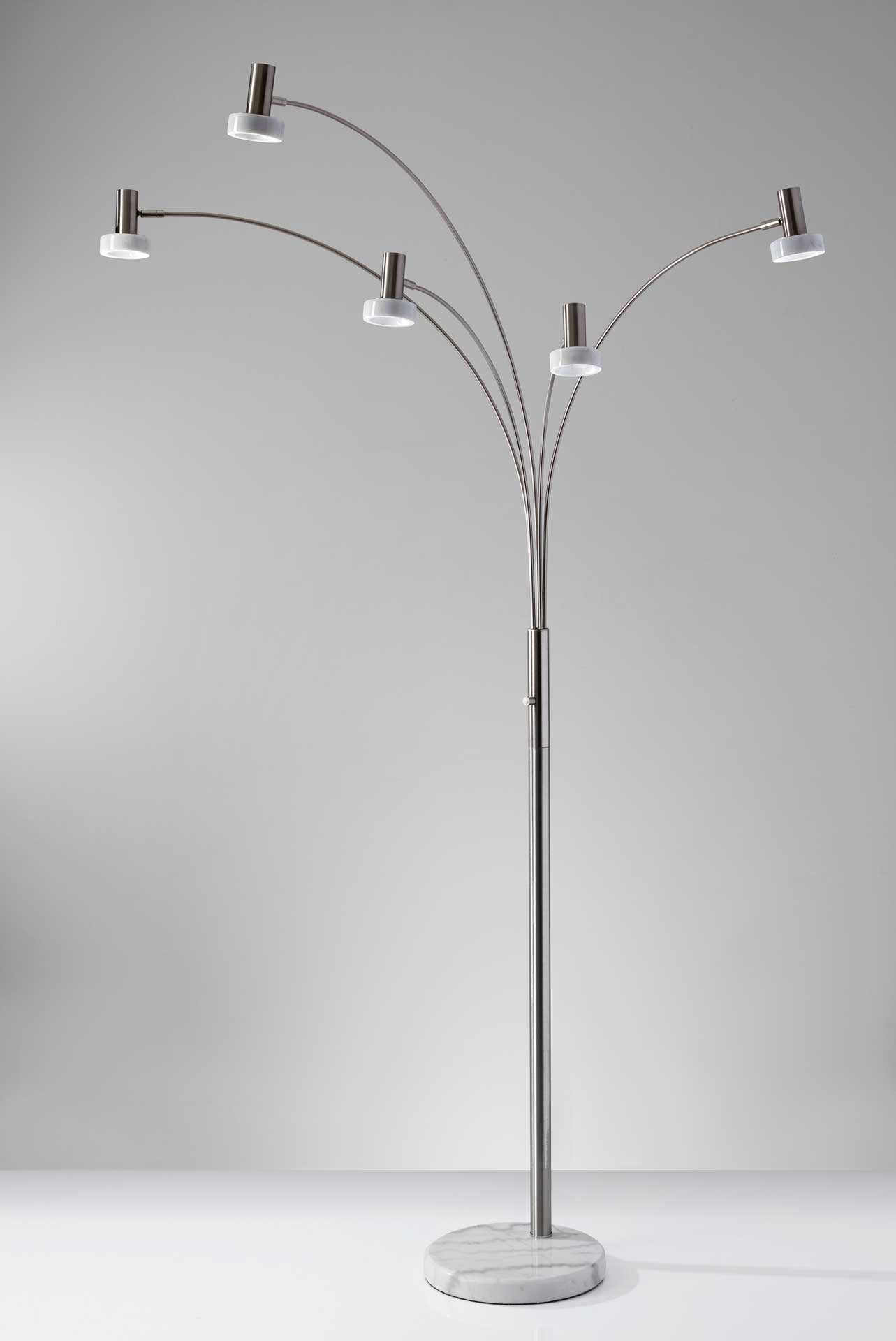 Millau LED Arc Lamp Brushed Steel