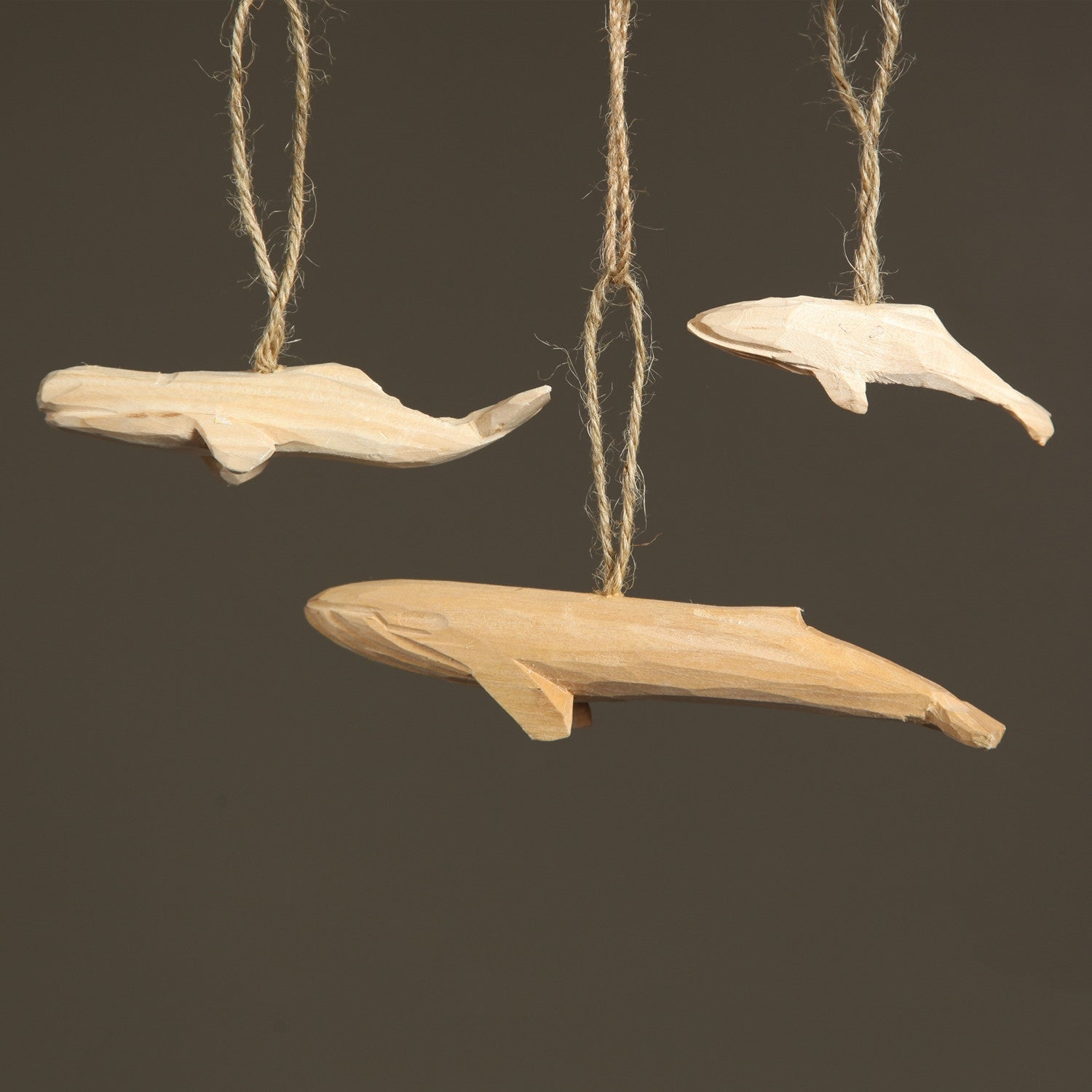 Carved Wood Sperm Whale Ornament