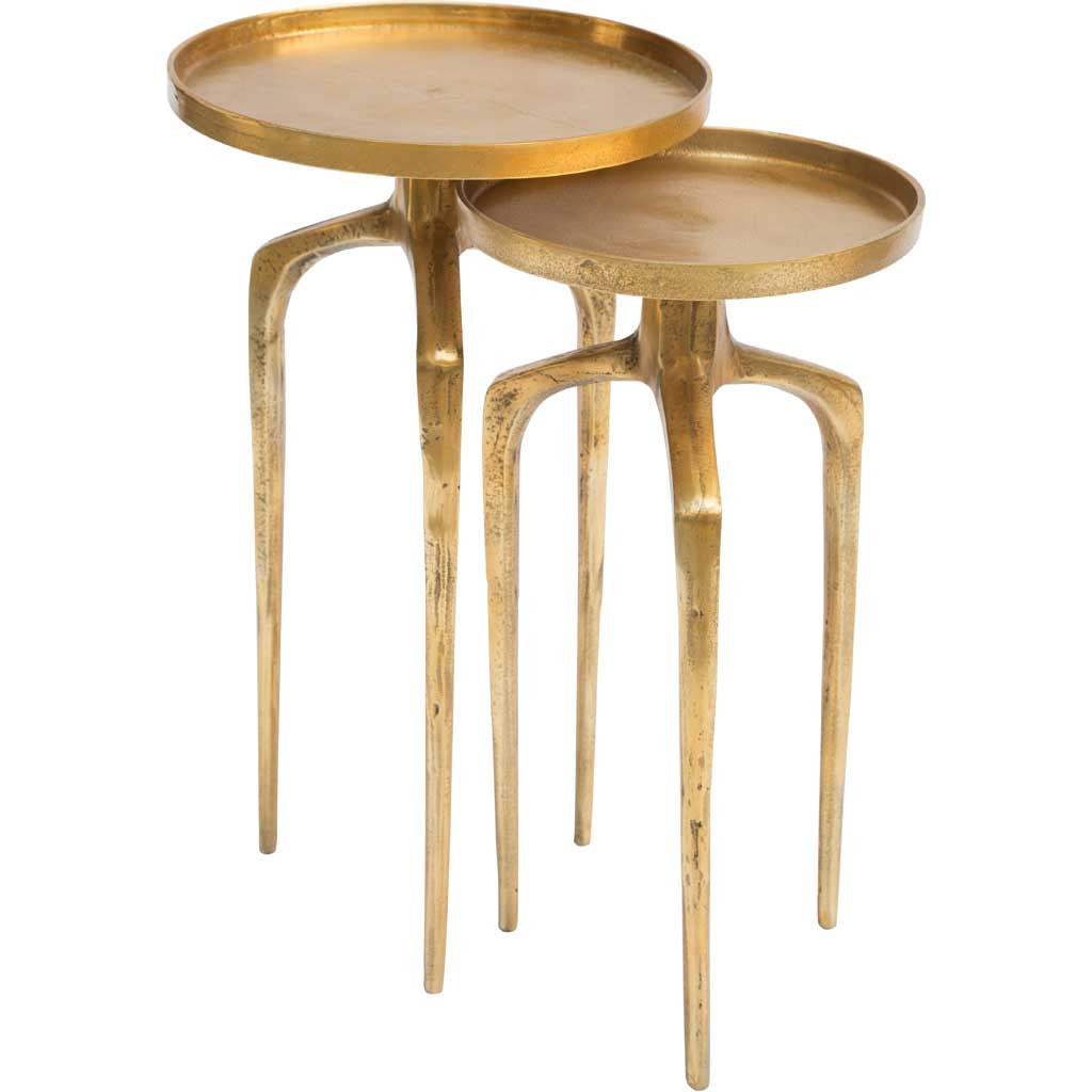 Cuomo Accent Table Set Antique Gold