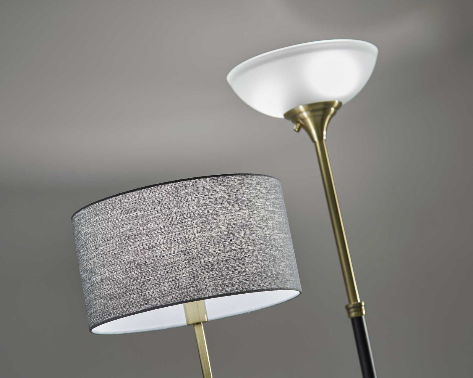 Begles Floor Lamp Black/Antique Brass