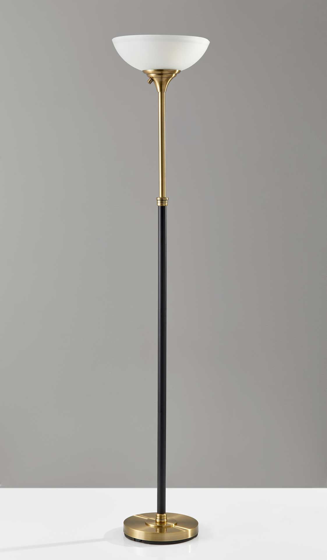 Begles Torchiere Black/Antique Brass