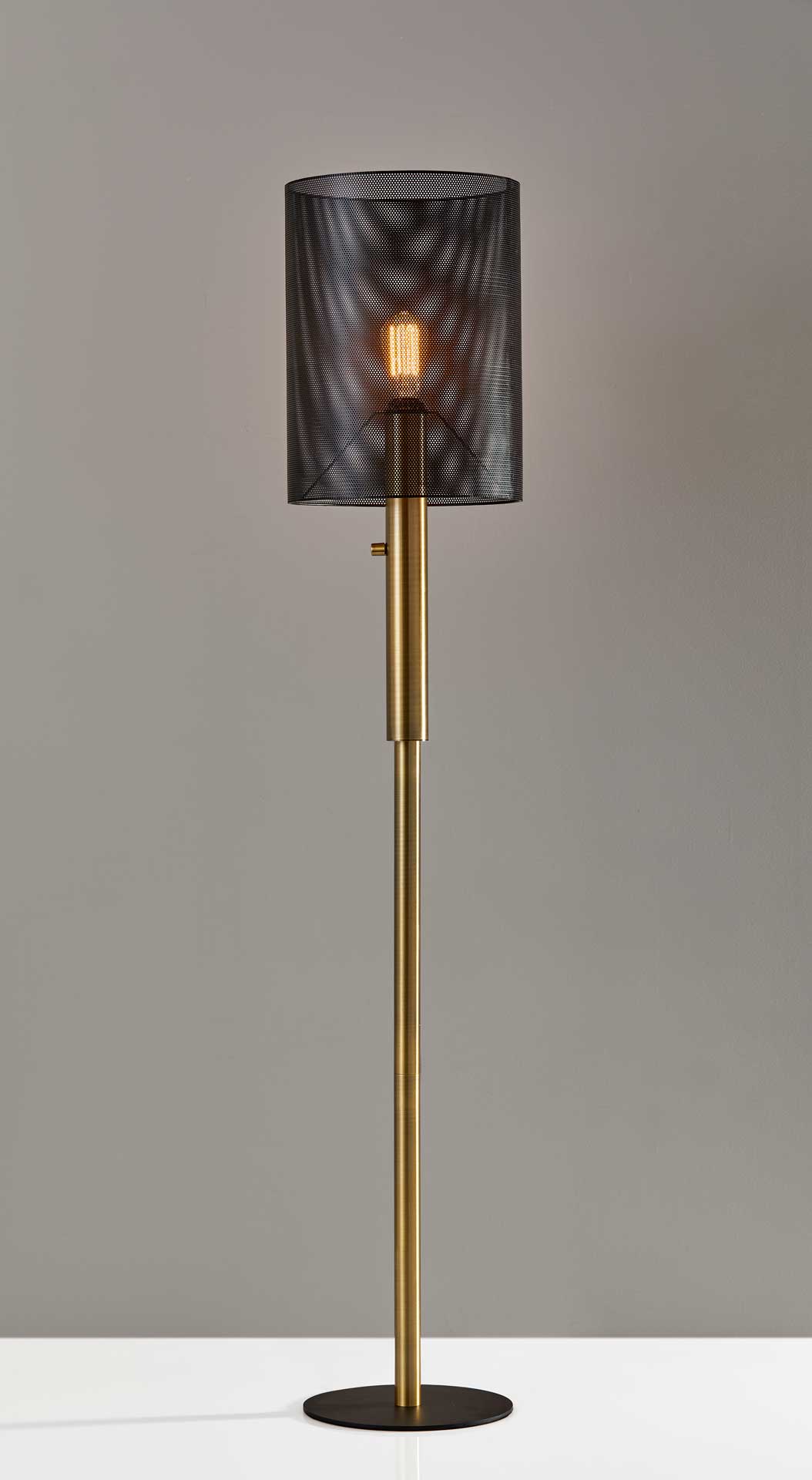 Niort Floor Lamp Black/Antique Brass
